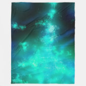 Night Sky Emerald Green Fleece Deken (Voorkant)
