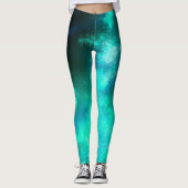 Night Sky Emerald Green Leggings (Voorkant)
