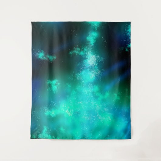 Night Sky Emerald Green Tapestry Wandkleed (Voorkant)