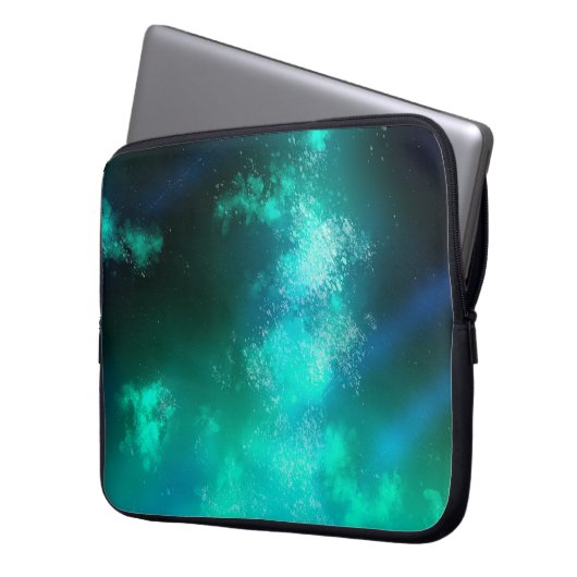 Night Sky Emerald Laptop Bag Laptop Sleeve (Voorkant Links)