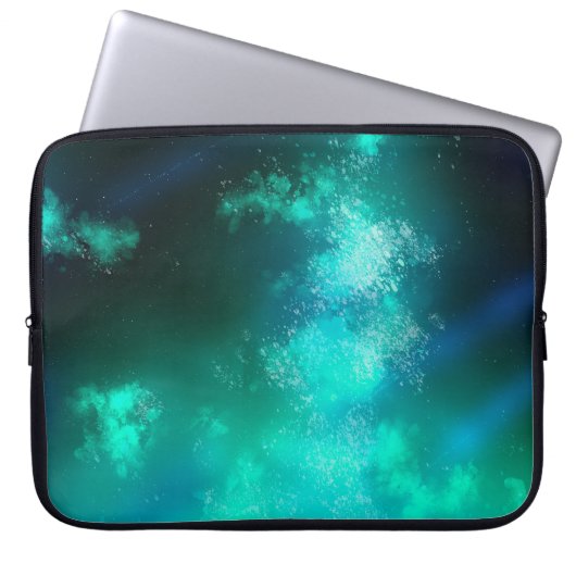 Night Sky Emerald Laptop Bag Sleeve (Voorkant)