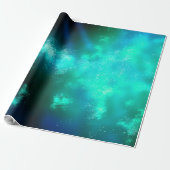 Night Sky Emerald Wrapping Paper Cadeaupapier (Uitgerold)