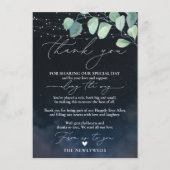 Night Sky Eucalyptus Minimalistisch servet Dank Menu (Voorkant)