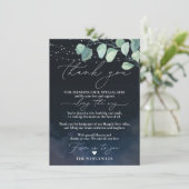 Night Sky Eucalyptus Minimalistisch servet Dank Menu (Staand voorkant)