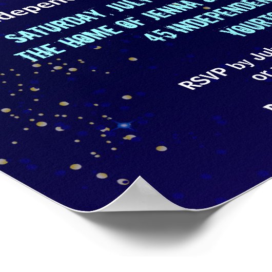 Night Sky Fireworks, vierde juli-evenement Poster (Hoek)