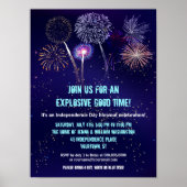 Night Sky Fireworks, vierde juli-evenement Poster (Voorkant)