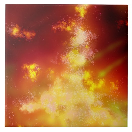 Night Sky Flame-keramische Tegel Tegeltje (Voorkant)
