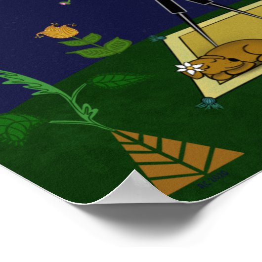 Night Sky Folk Art Poster (Hoek)