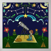 Night Sky Folk Art Poster (Voorkant)