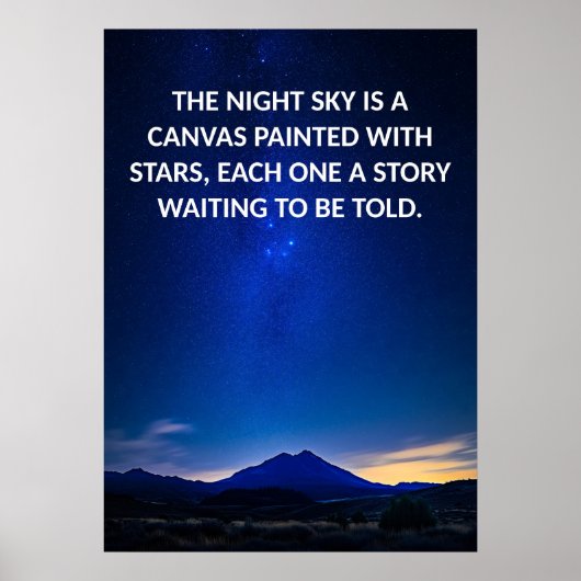 Night Sky Fotografie Quote Poster (Voorkant)