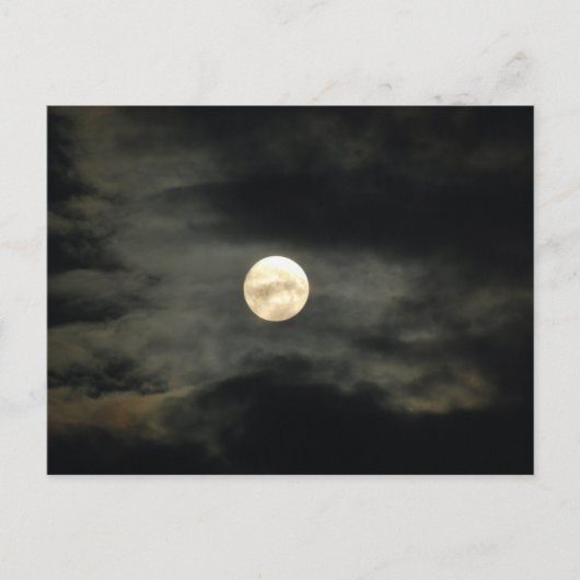 Night Sky - Full Moon en Dark Clouds Briefkaart (Voorkant)