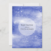 Night Sky Galaxy Blue Cosmic Baby shower Kaart (Achterkant)