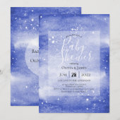 Night Sky Galaxy Blue Cosmic Baby shower Kaart (Voorkant / Achterkant)