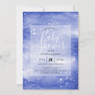 Night Sky Galaxy Blue Cosmic Baby shower Kaart