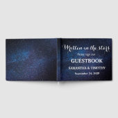 Night Sky Galaxy Sterren Ruimte Modern Bruiloft Gastenboek (Volledig)