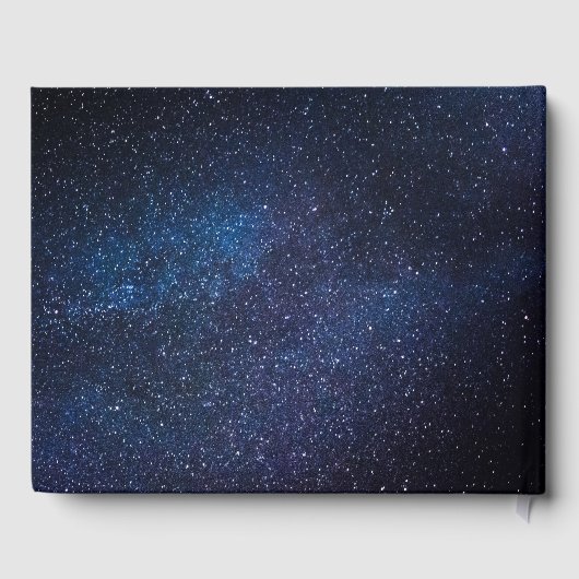 Night Sky Galaxy Sterren Ruimte Modern Bruiloft Gastenboek (Achterkant)