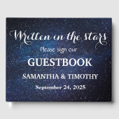 Night Sky Galaxy Sterren Ruimte Modern Bruiloft Gastenboek (Voorkant)