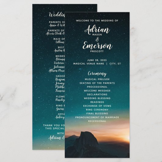 Night Sky Galaxy Sterrennacht Modern Wedding (Voorkant / Achterkant)