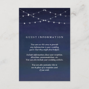 Night Sky Garlands of Stars Wedding Guest Info Informatiekaartje