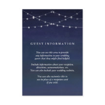 Night Sky Garlands of Stars Wedding Guest Info