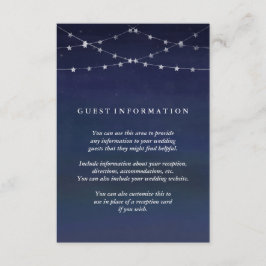 Night Sky Garlands of Stars Wedding Guest Info Informatiekaartje