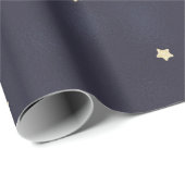 Night Sky Gold Stars Faux Folie inpakpapier (Rol Hoek)