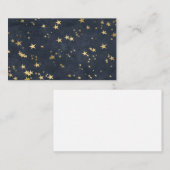 Night Sky Golden Stars Astrology Grey Blue Visitekaartje (Voorkant / Achterkant)