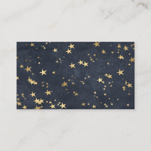 Night Sky Golden Stars Astrology Grey Blue Visitekaartje (Voorkant)