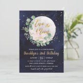 Night Sky Greenery Twee de maan 2e verjaardag Kaart (Staand voorkant)