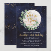 Night Sky Greenery Twee de maan 2e verjaardag Kaart (Voorkant / Achterkant)