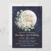 Night Sky Greenery Twee de maan 2e verjaardag Kaart (Voorkant)