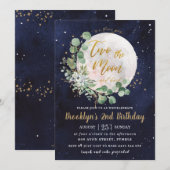 Night Sky Greenery Twee de maan 2e verjaardag Kaart (Voorkant / Achterkant)