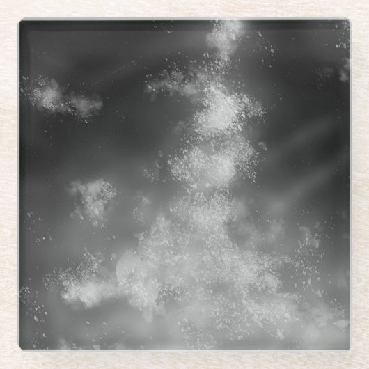 Night Sky Grey Monochrome Glass Onderzetter (Voorkant)