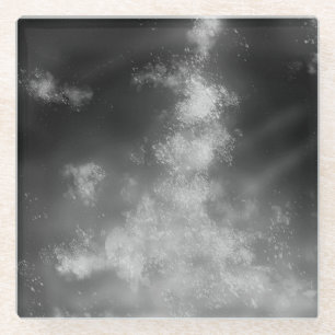 Night Sky Grey Monochrome Glass Onderzetter Glazen Onderzetter