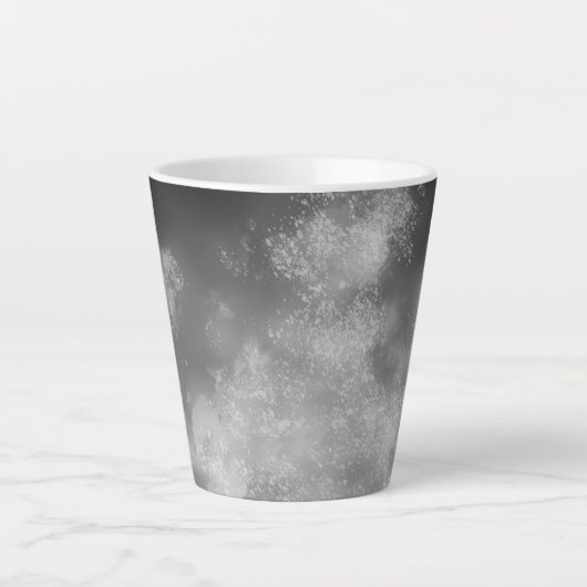 Night Sky Grey Monochrome Latte Mok (Voorkant)