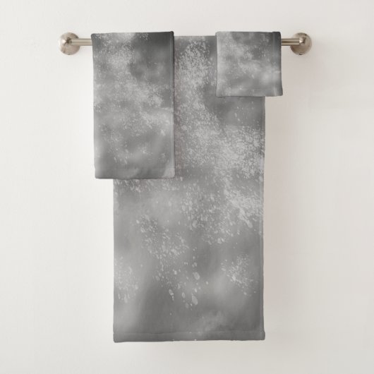 Night Sky Grijs Monochrome Handdoek (Insitu)