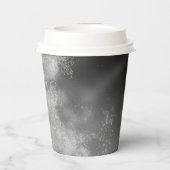 Night Sky Grijs Monochroom Papier beker (Achterkant)