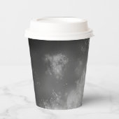 Night Sky Grijs Monochroom Papier beker (Voorkant)