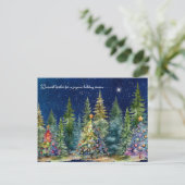 Night Sky Kerstboom Bos Vakantie Post Kaart (Staand voorkant)
