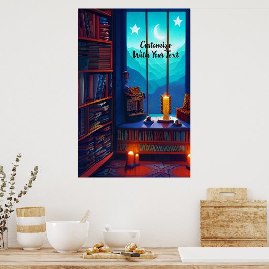 Night Sky Library Poster (Keuken)
