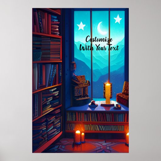 Night Sky Library Poster (Voorkant)