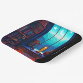 Night Sky Library Square Papieren Bordje (Gebogen)
