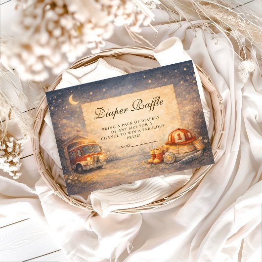 Night Sky Little Firefighter Diapper Raffle Informatiekaartje
