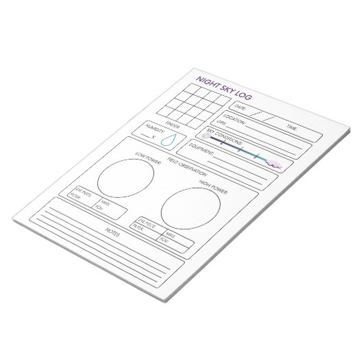 Night Sky Log Notitieblok (Schuin)
