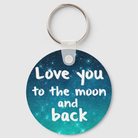 Night Sky Love You to the Moon Galaxy Sleutelhanger (Voorkant)