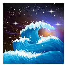 Night Sky met Giant Wave Tting Blue