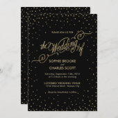 Night Sky met Gold Stars Fancy Weddenschap Kaart (Voorkant / Achterkant)