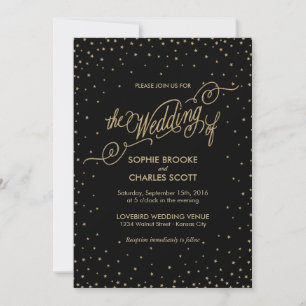Night Sky met Gold Stars Fancy Weddenschap Kaart