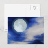 Night Sky met Moon en Clouds Briefkaart (Voorkant / Achterkant)