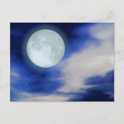 Night Sky met Moon en Clouds Briefkaart (Voorkant)